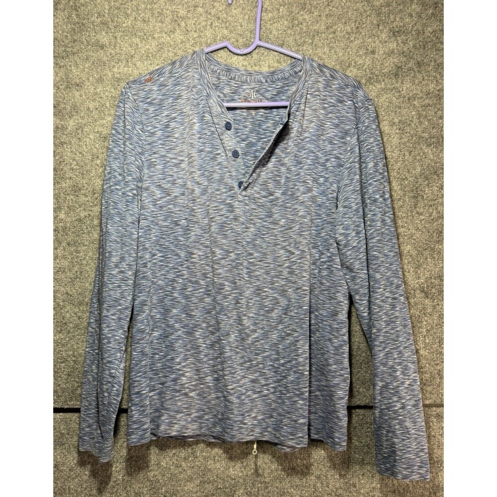 Rhone Men’s Long Sleeve Henley Shirt – Size M – Blue Heather